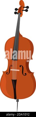 Big cello,illustration,vector on white background Stock Vector