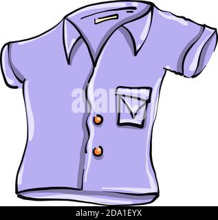 Purple shirt,illustration,vector on white background Stock Vector