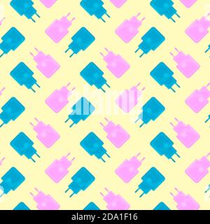 Colorful chairs, seamless pattern on a light yellow background. Stock Vector