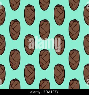 Old cigars , seamless pattern on a light blue background. Stock Vector
