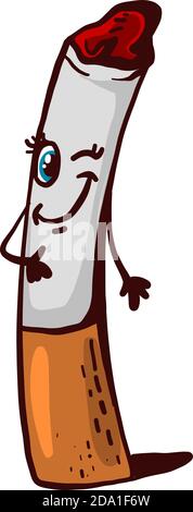Flirty cigarette,illustration,vector on white background Stock Vector