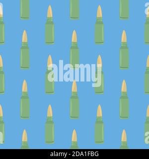 Green bullet  , seamless pattern on a light blue background. Stock Vector