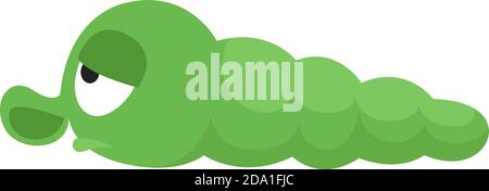 Bored green catepillar,illustration,vector on white background Stock Vector
