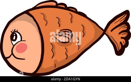 Orange fish ,illustration,vector on white background Stock Vector