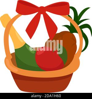 Gift basket ,illustration,vector on white background Stock Vector