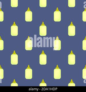 Glue bottle , seamless pattern on a blue background. Stock Vector