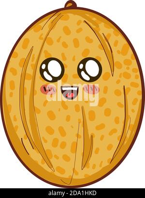 Cute melon ,illustration,vector on white background Stock Vector