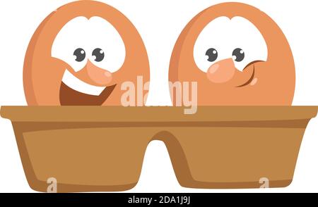 Eggs in box ,illustration,vector on white background Stock Vector