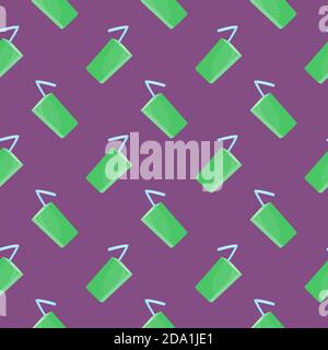 Apple juice , seamless pattern on a purple background. Stock Vector