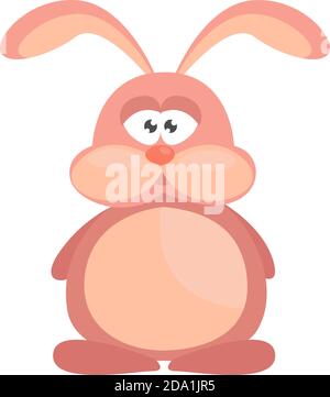 Pink fat rabbit ,illustration,vector on white background Stock Vector