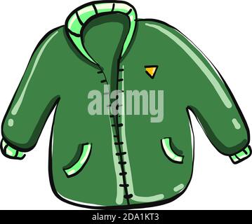 Green jacket ,illustration,vector on white background Stock Vector