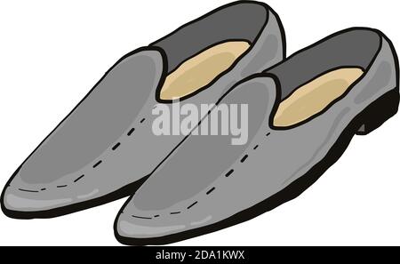 Grey mens shoes ,illustration,vector on white background Stock Vector