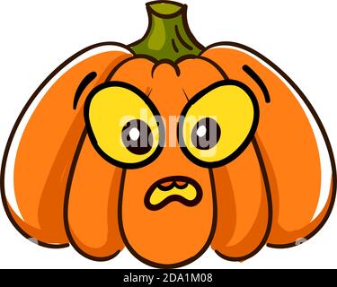 Scared pumpkin ,illustration,vector on white background Stock Vector