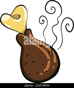 Hot chicken drum ,illustration,vector on white background Stock Vector