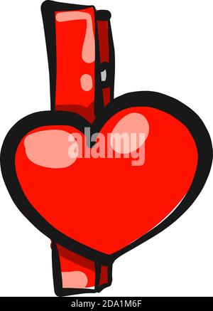 Heart hairpin ,illustration,vector on white background Stock Vector