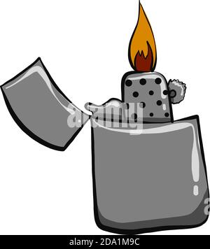 Metal lighter ,illustration,vector on white background Stock Vector