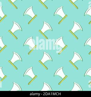 Old big knife , seamless pattern on a blue background. Stock Vector
