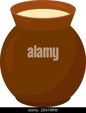 Red pottery jug, illustration, vector on white background Stock Vector