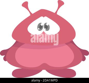 Plump alien , illustration, vector on white background Stock Vector