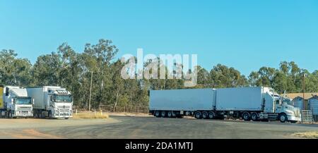 Clermont, Queensland, Australia - October 2019: A country truck stop and service station for drivers to rest and refuel Stock Photo