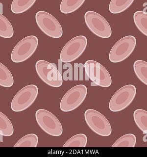 Plastic plates , seamless pattern on a red background. Stock Vector