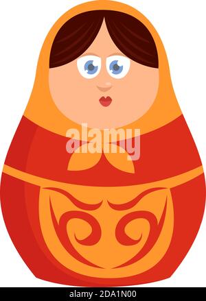 Russian dolls , illustration, vector on white background Stock Vector