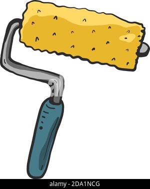 Interesting paint roller , illustration, vector on white background Stock Vector