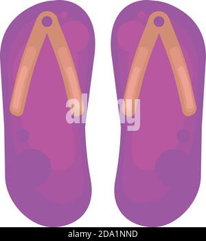 Pink slippers , illustration, vector on white background Stock Vector