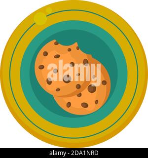 Plate of cookies , illustration, vector on white background Stock Vector