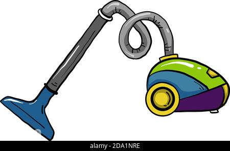 Colorful vacuum cleaner,illustration,vector on white background Stock Vector