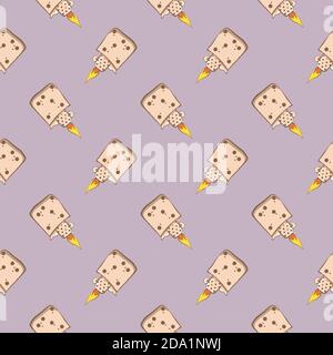 Lighted lighter , seamless pattern on a purple background. Stock Vector