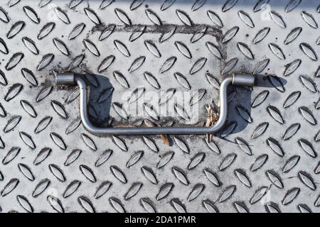 Bumpy Metal Texture Manhol Cover Stock Photo