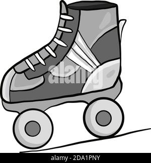 Grey roller skates , illustration, vector on white background Stock Vector