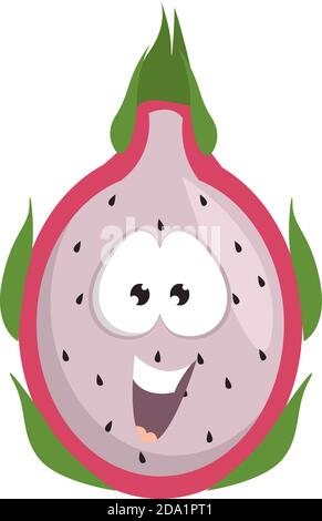 Happy pitaya , illustration, vector on white background Stock Vector