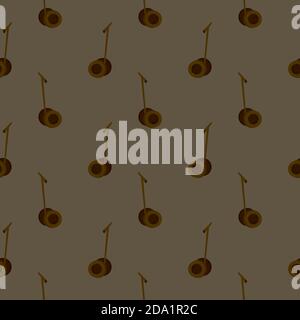 Small seqway , seamless pattern on a brown background. Stock Vector