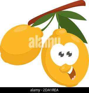 Lemon Cartoon Character Isolated on White Background Stock Vector Image ...