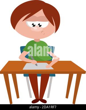 Illustration of a boy writing a letter Stock Vector Image & Art - Alamy