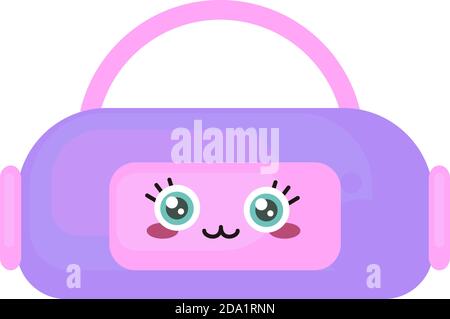 Purple sport bag, illustration, vector on white background Stock Vector