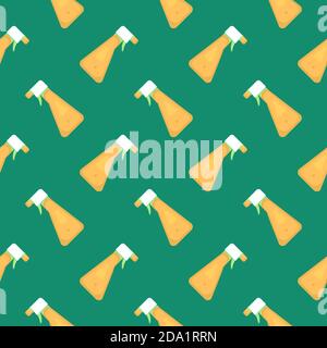 Spray bottle , seamless pattern on a green background. Stock Vector