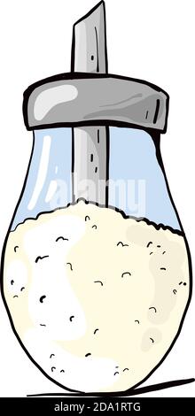 Sugar shaker, illustration, vector on white background Stock Vector