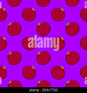 Baby tomatos , seamless pattern on a purple background. Stock Vector