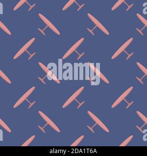 Brown table , seamless pattern on a blue background. Stock Vector