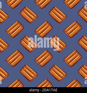 Wooden part , seamless pattern on a blue background. Stock Vector