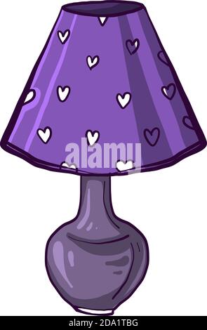 Purple table lamp ,illustration, vector on white background Stock Vector