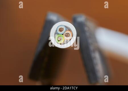 Power Cord Cross Section Stock Photo
