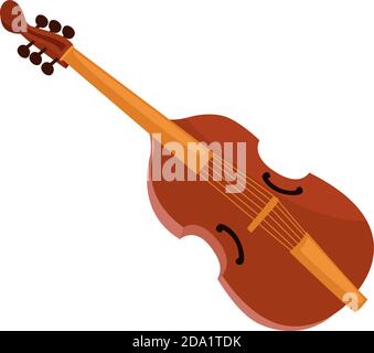Violin instrument ,illustration, vector on white background Stock Vector