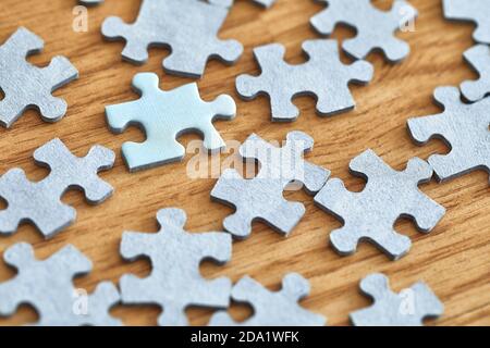 Jigsaw puzzle pieces separately Stock Photo