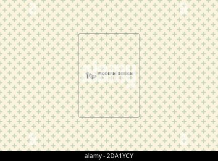 Abstract pastel soft green tone design of cross geometric seamless pattern cover background. Decorate for ad, poster, artwork, template, print. Stock Vector