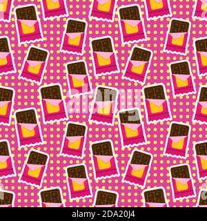 chocolate bar seamless pattern vector illustration Stock Vector
