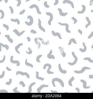 Wavy and swirled brush strokes seamless pattern. Stock Vector